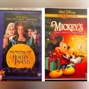DISNEY DVD TWO-FER’! HOCUS POCUS & MICKEY’S ONCE UPON A CHRISTMAS GOLD COL. MINT